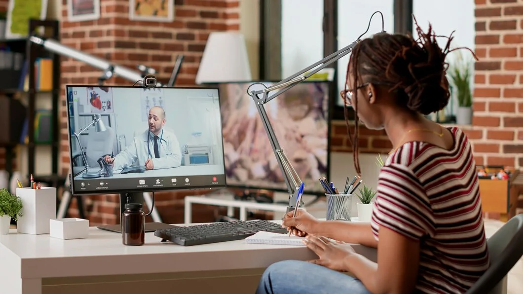 patient taking consultation through telemedicine